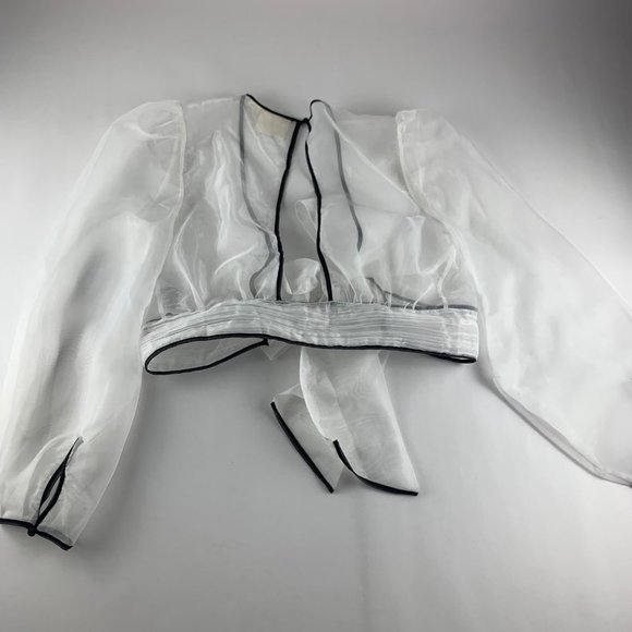 Anthropologie Maeve Sheer Bow Front Jacket L - Picture 8 of 8